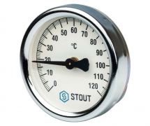 Термометр биметаллический накладной с пружиной STOUT