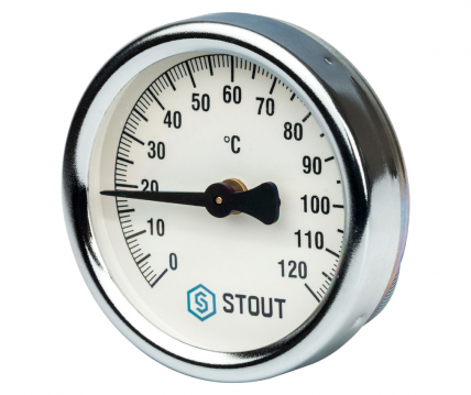 Термометр биметаллический накладной с пружиной STOUT